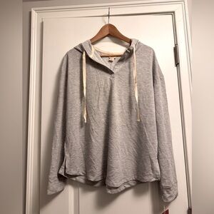 Mossimo Supply Co. Light Gray Hoodie with Cream Drawstrings